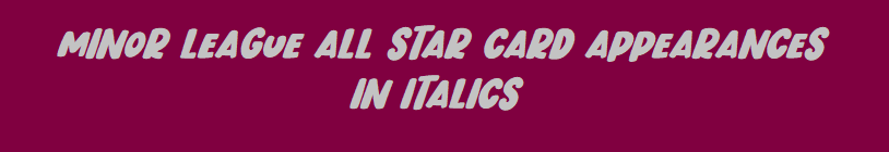 Minor League All Star Card Appearances in Italics